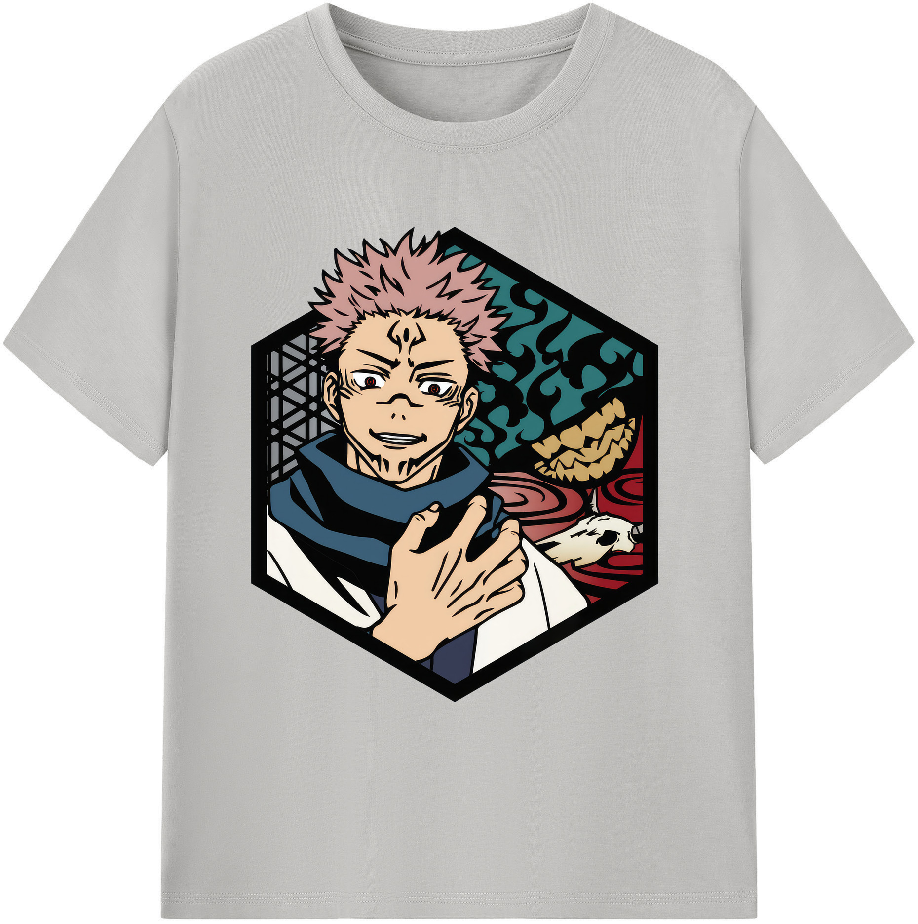 （画像用） 呪術廻戦 Jujutsu Kaisen 綿100％ メンズ半袖Tシャツ｜肌触りやわらか＆通気性