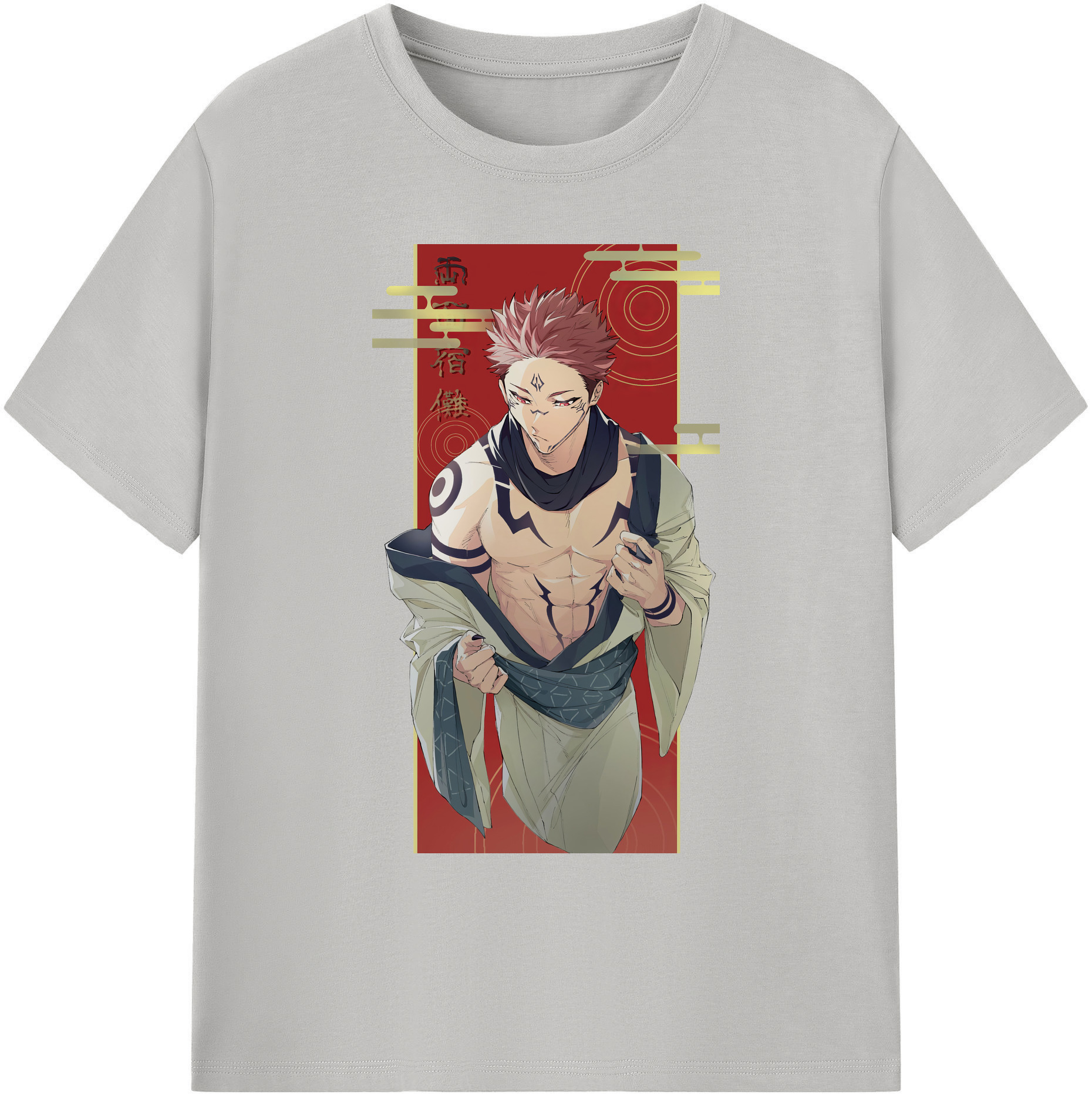 （画像用） 呪術廻戦 Jujutsu Kaisen 綿100％ メンズ半袖Tシャツ｜肌触りやわらか＆通気性