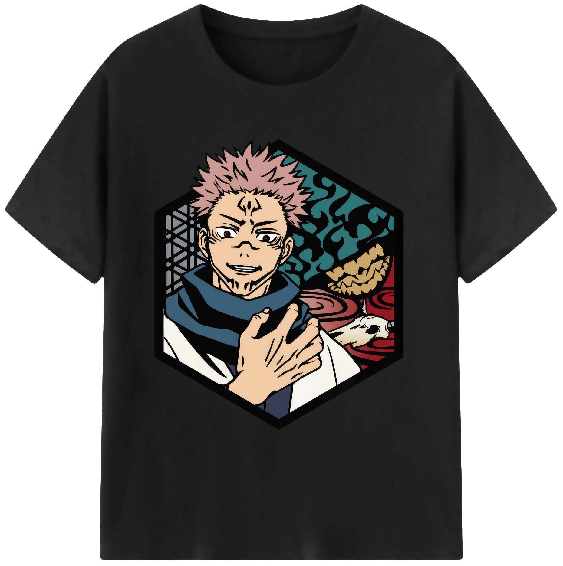（画像用） 呪術廻戦 Jujutsu Kaisen 綿100％ メンズ半袖Tシャツ｜肌触りやわらか＆通気性