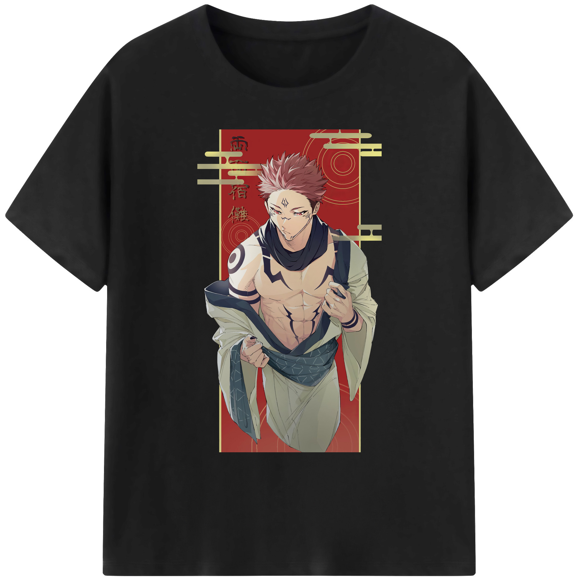 （画像用） 呪術廻戦 Jujutsu Kaisen 綿100％ メンズ半袖Tシャツ｜肌触りやわらか＆通気性