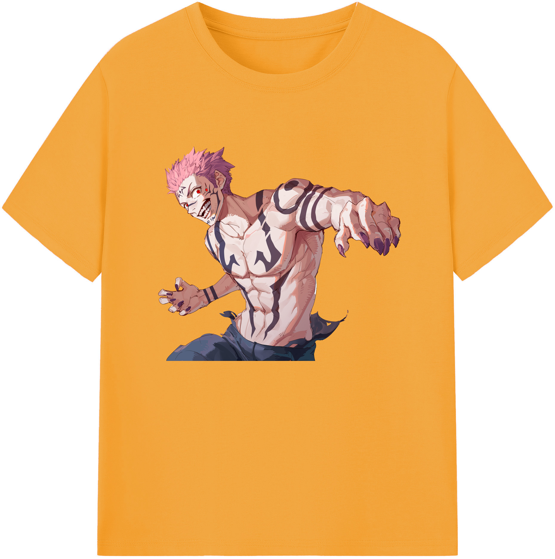 （画像用） 呪術廻戦 Jujutsu Kaisen 綿100％ メンズ半袖Tシャツ｜肌触りやわらか＆通気性