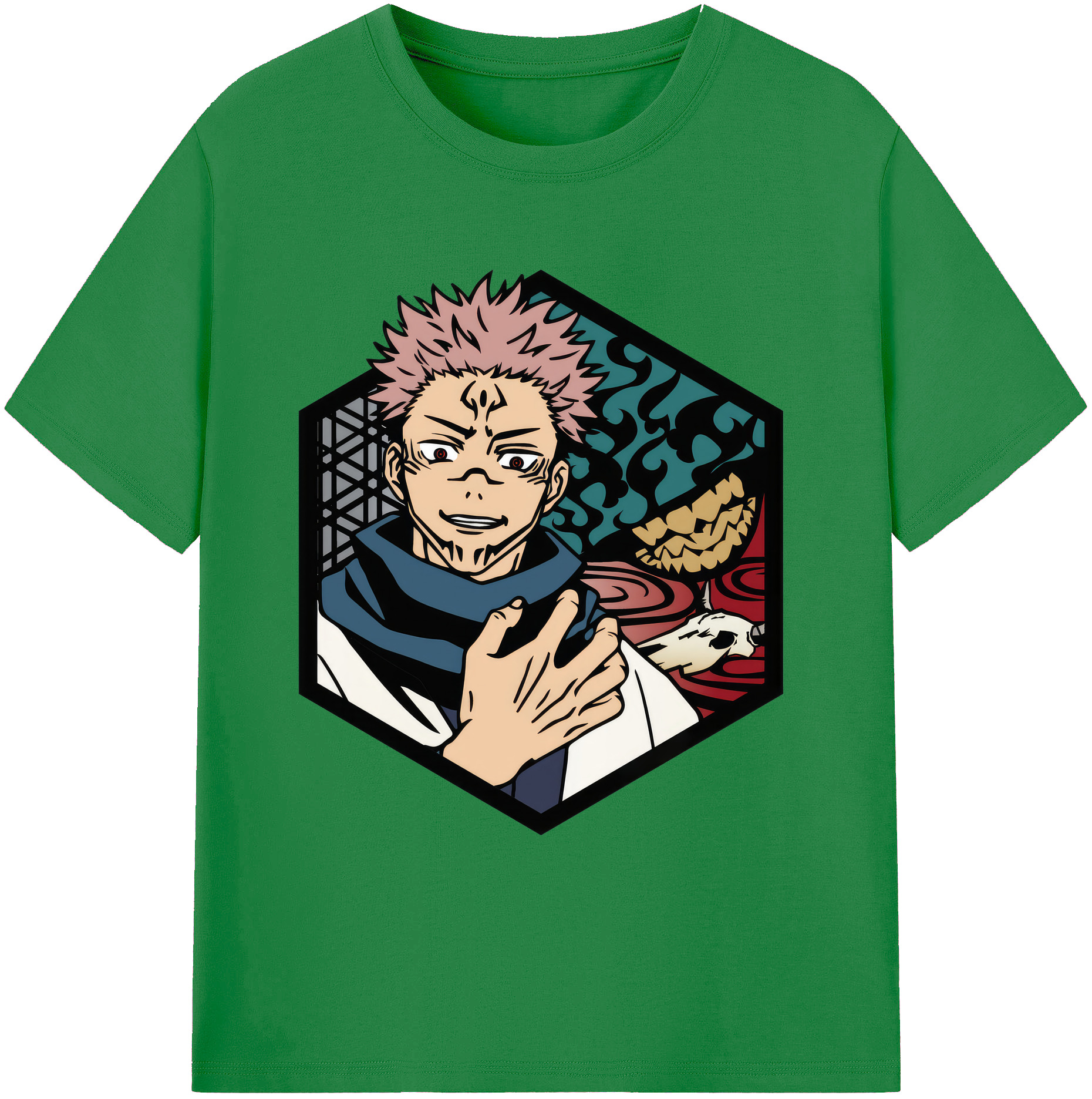 （画像用） 呪術廻戦 Jujutsu Kaisen 綿100％ メンズ半袖Tシャツ｜肌触りやわらか＆通気性