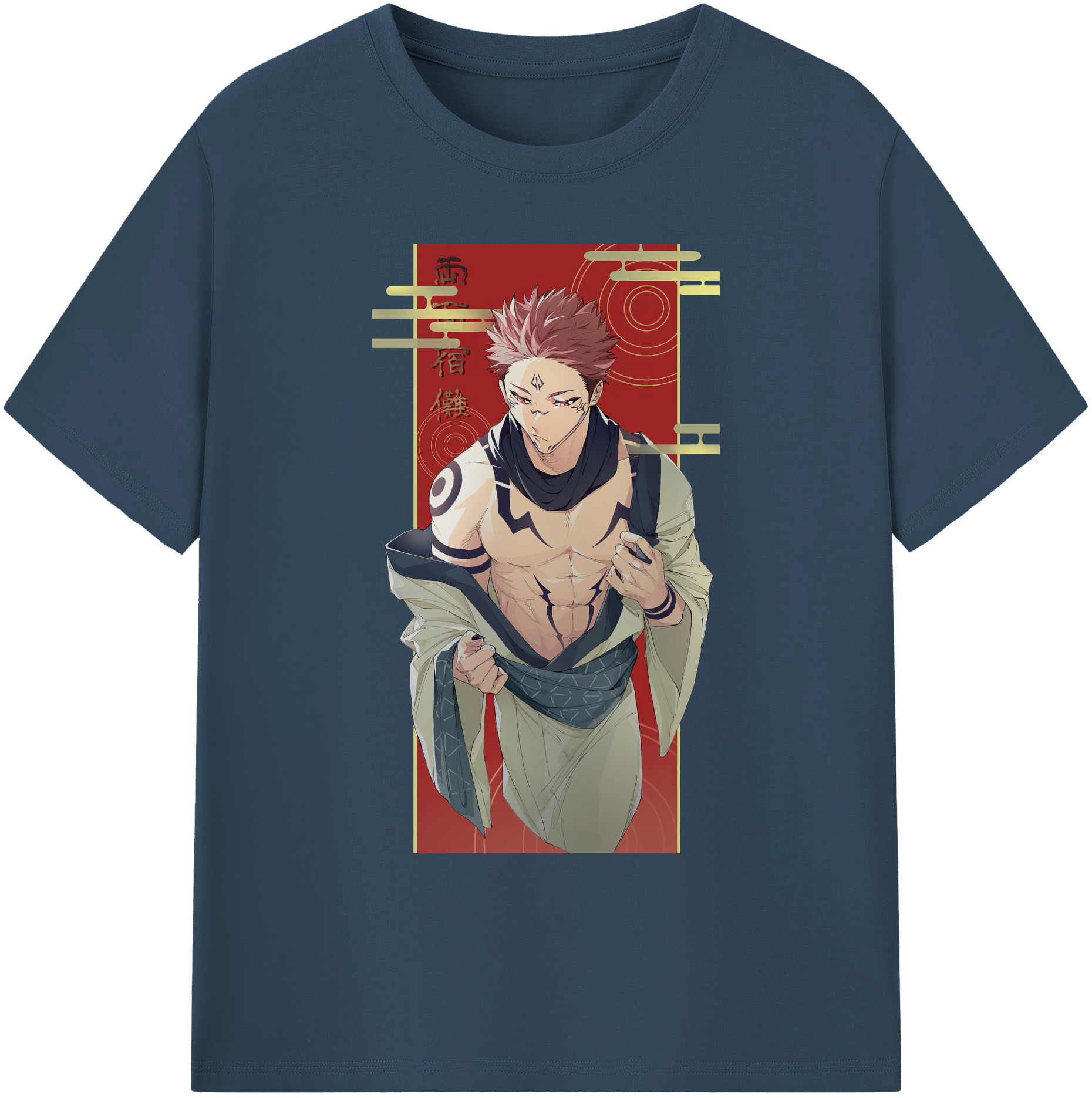 （画像用） 呪術廻戦 Jujutsu Kaisen 綿100％ メンズ半袖Tシャツ｜肌触りやわらか＆通気性