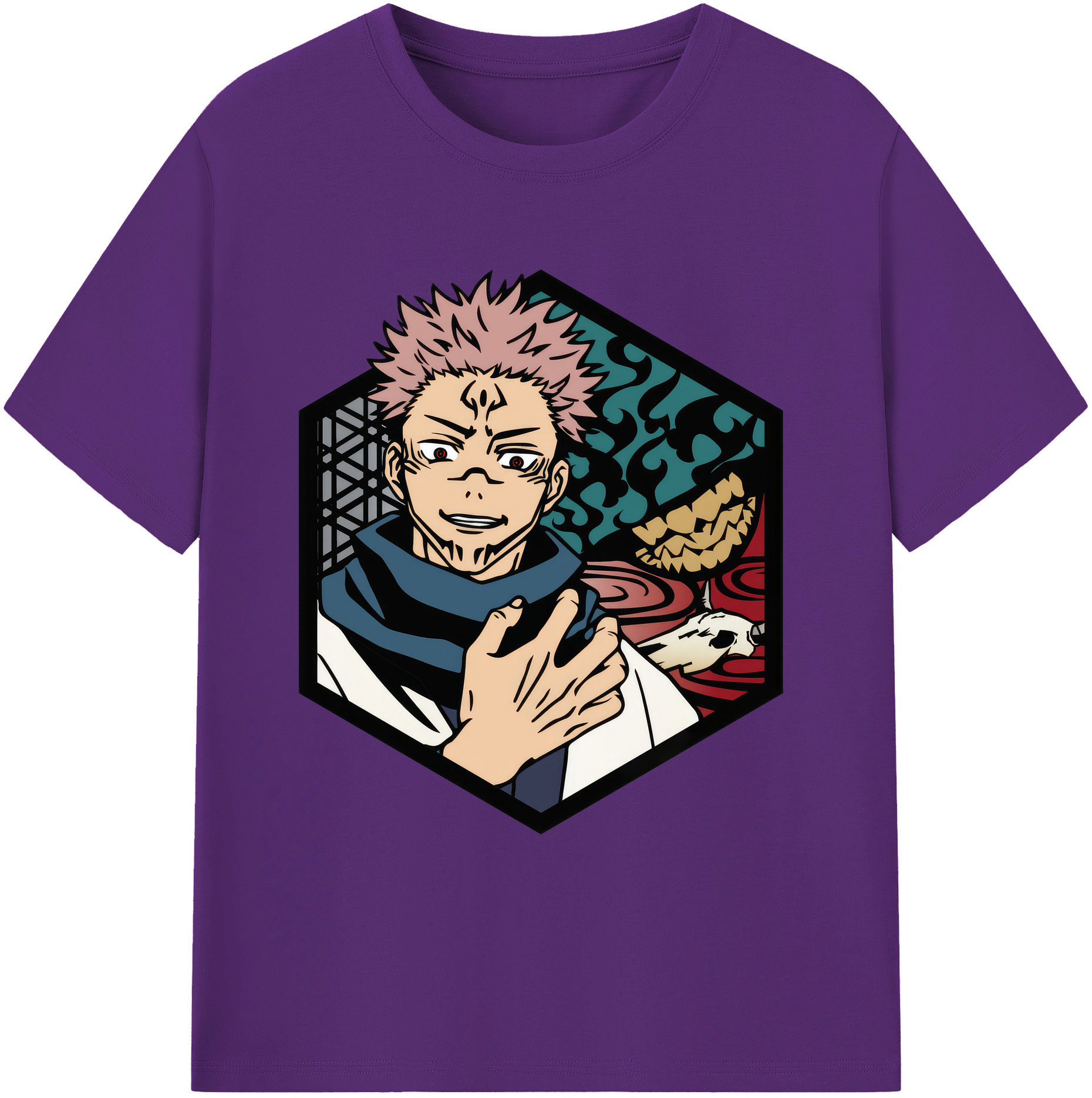 （画像用） 呪術廻戦 Jujutsu Kaisen 綿100％ メンズ半袖Tシャツ｜肌触りやわらか＆通気性