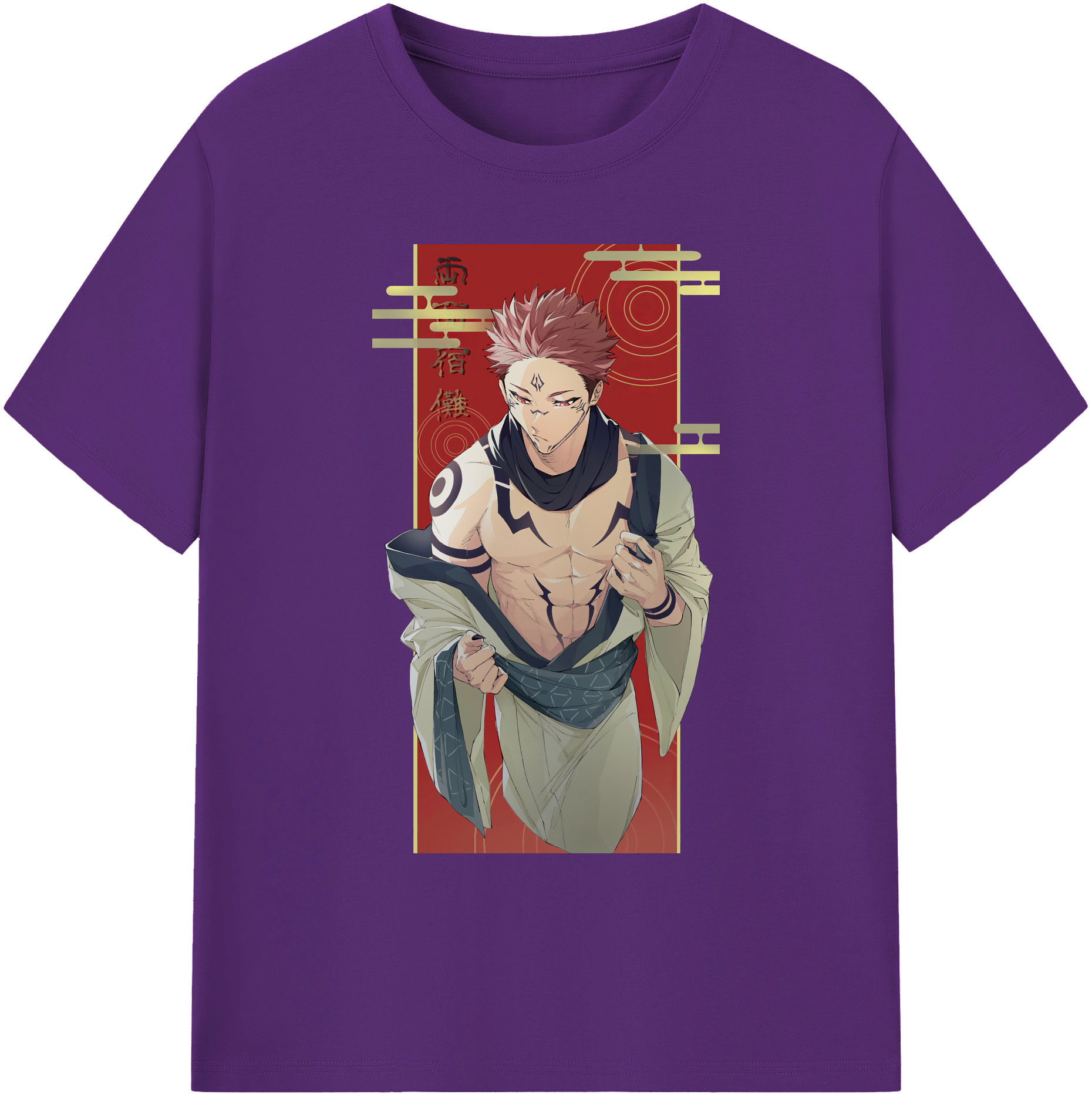 （画像用） 呪術廻戦 Jujutsu Kaisen 綿100％ メンズ半袖Tシャツ｜肌触りやわらか＆通気性