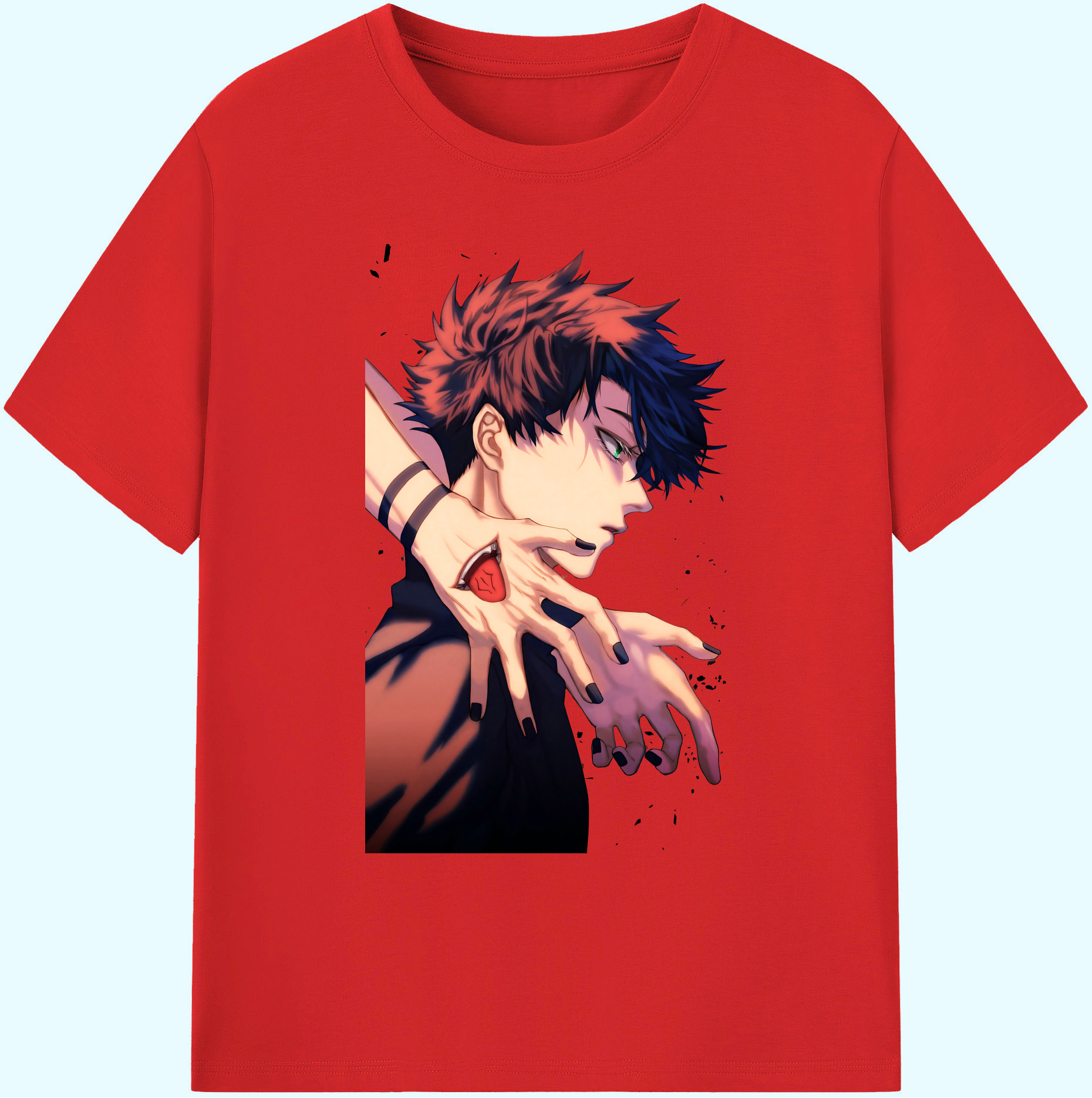 （画像用） 呪術廻戦 Jujutsu Kaisen 綿100％ メンズ半袖Tシャツ｜肌触りやわらか＆通気性
