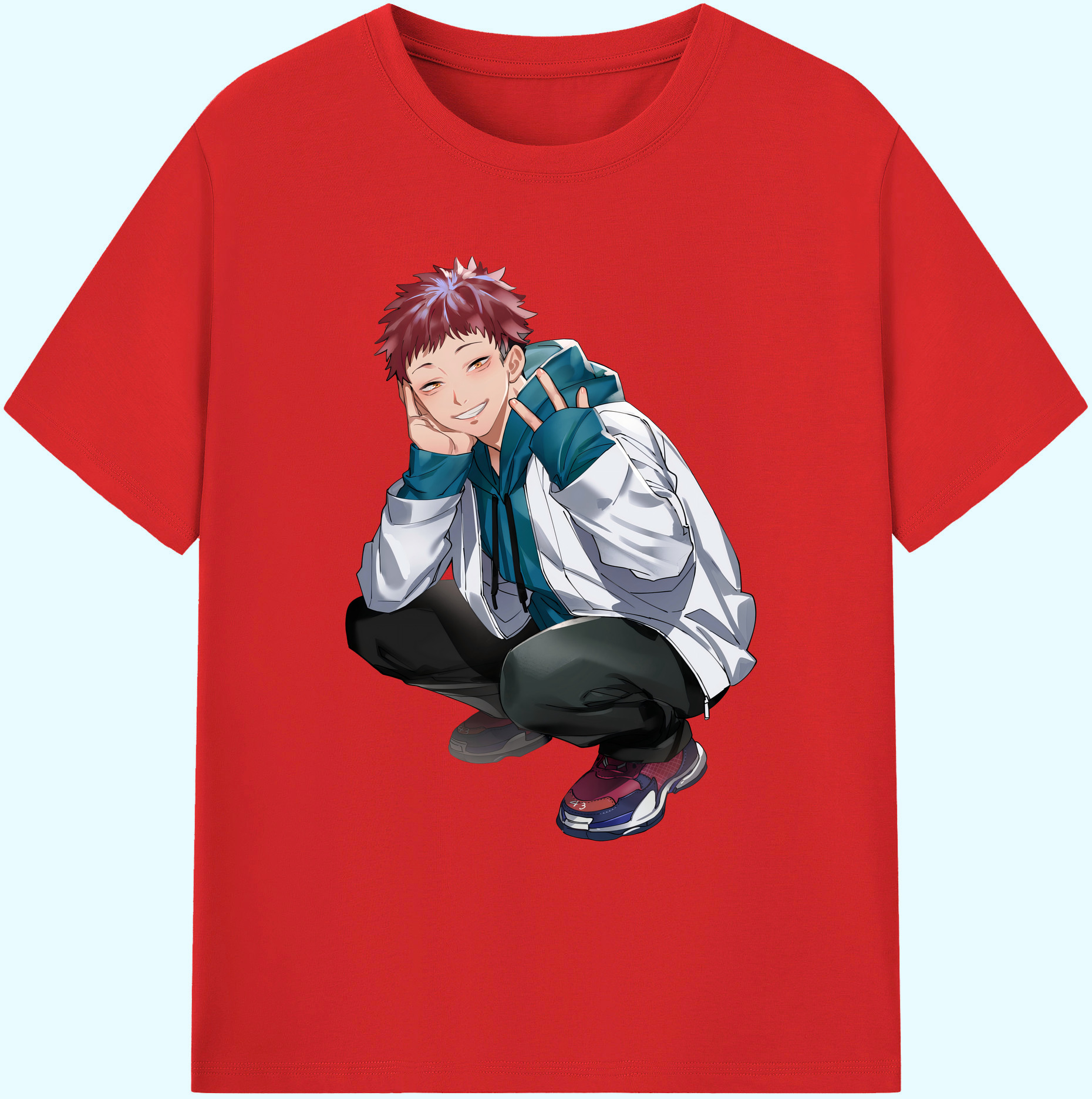 （画像用） 呪術廻戦 Jujutsu Kaisen 綿100％ メンズ半袖Tシャツ｜肌触りやわらか＆通気性