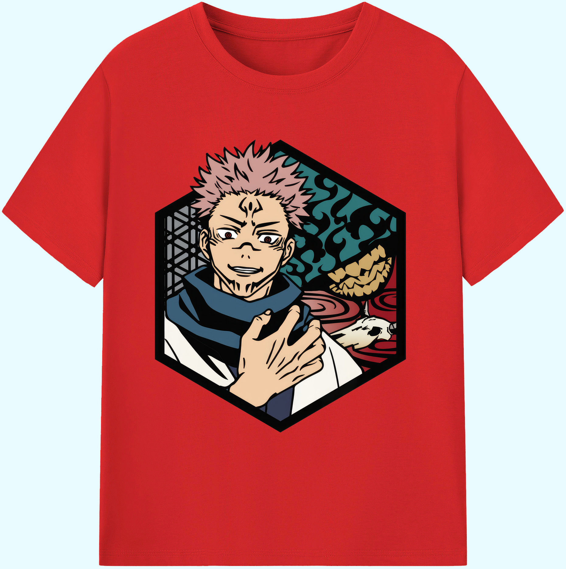 （画像用） 呪術廻戦 Jujutsu Kaisen 綿100％ メンズ半袖Tシャツ｜肌触りやわらか＆通気性