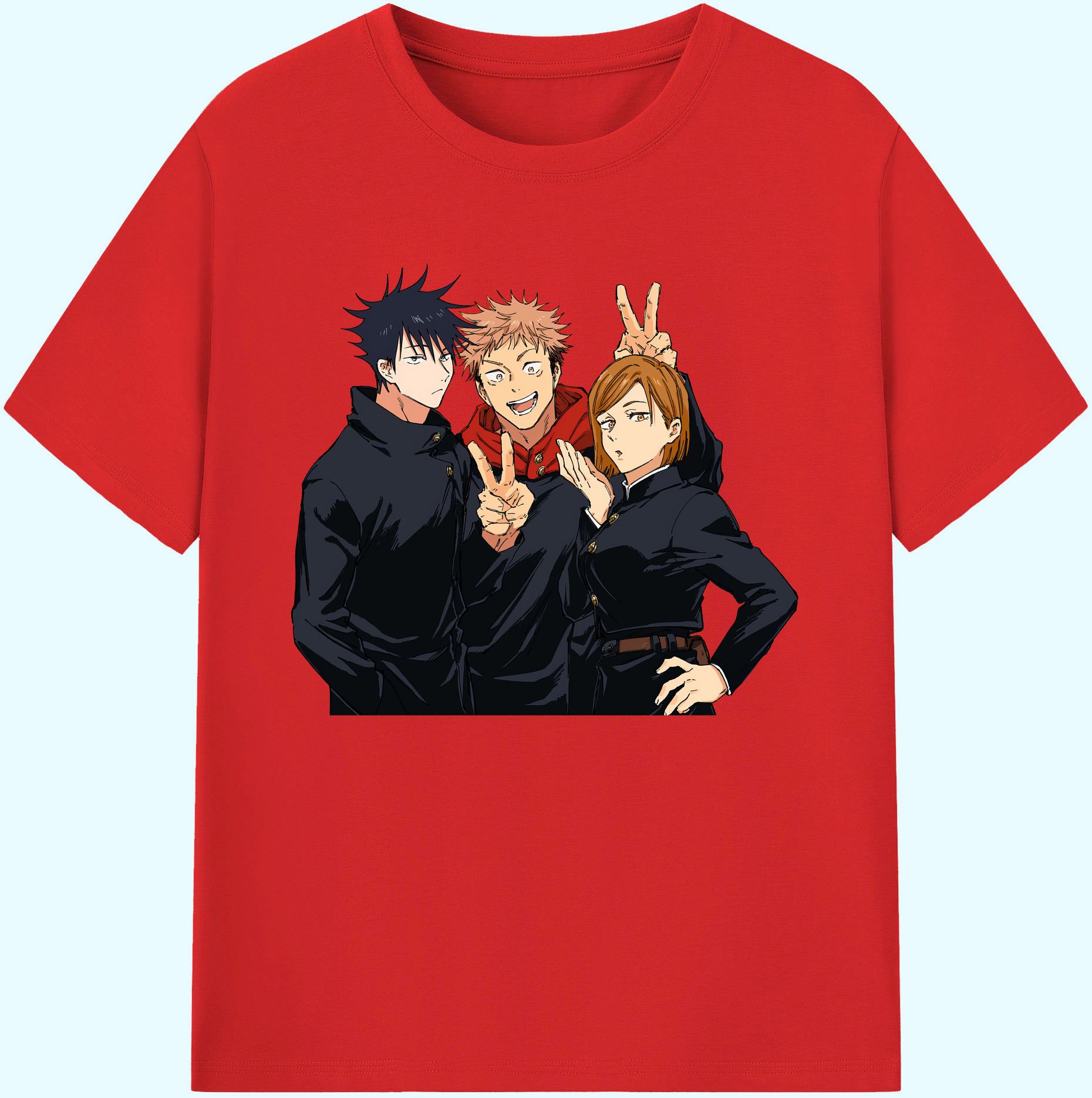 （画像用） 呪術廻戦 Jujutsu Kaisen 綿100％ メンズ半袖Tシャツ｜肌触りやわらか＆通気性