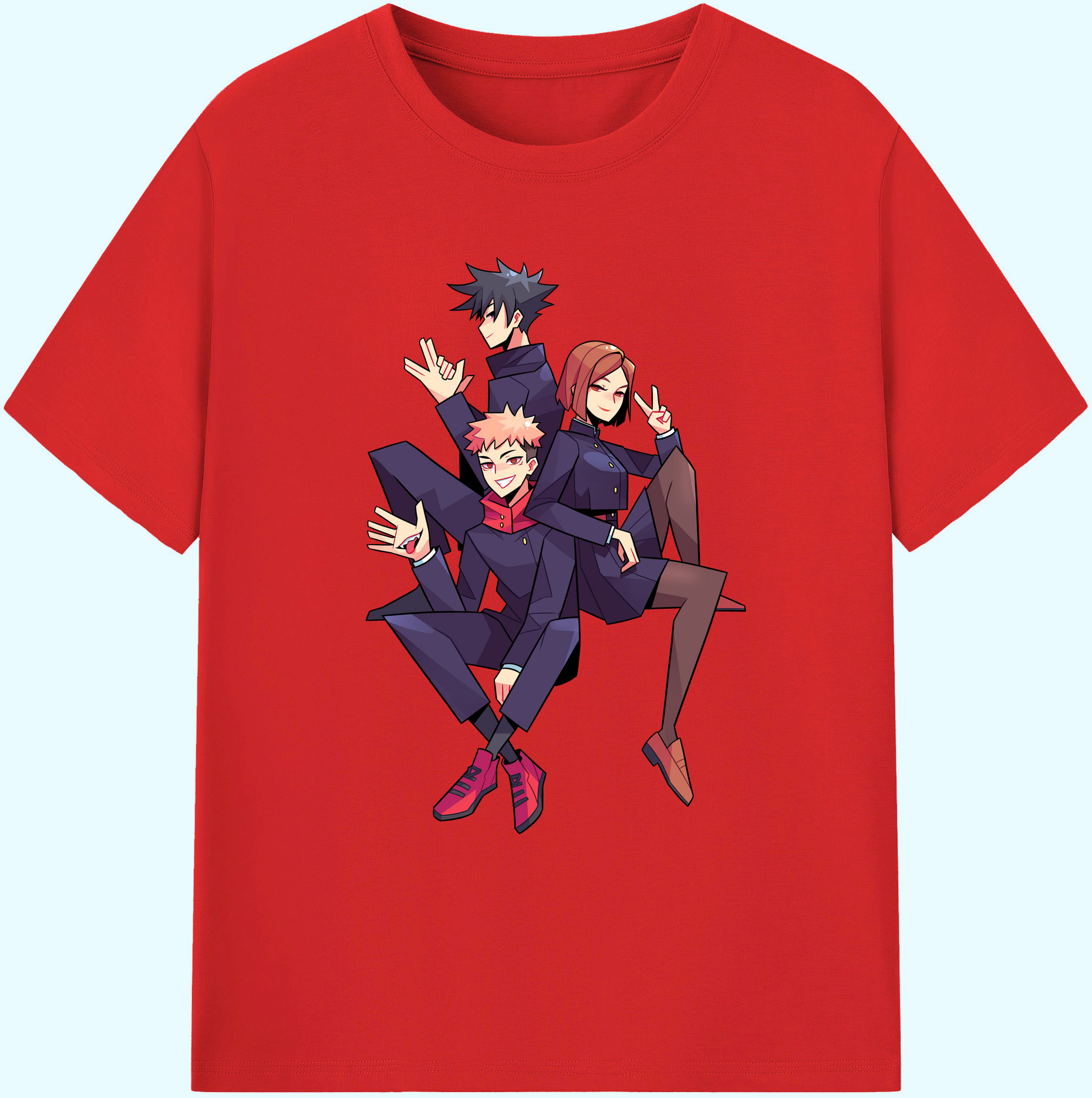 （画像用） 呪術廻戦 Jujutsu Kaisen 綿100％ メンズ半袖Tシャツ｜肌触りやわらか＆通気性