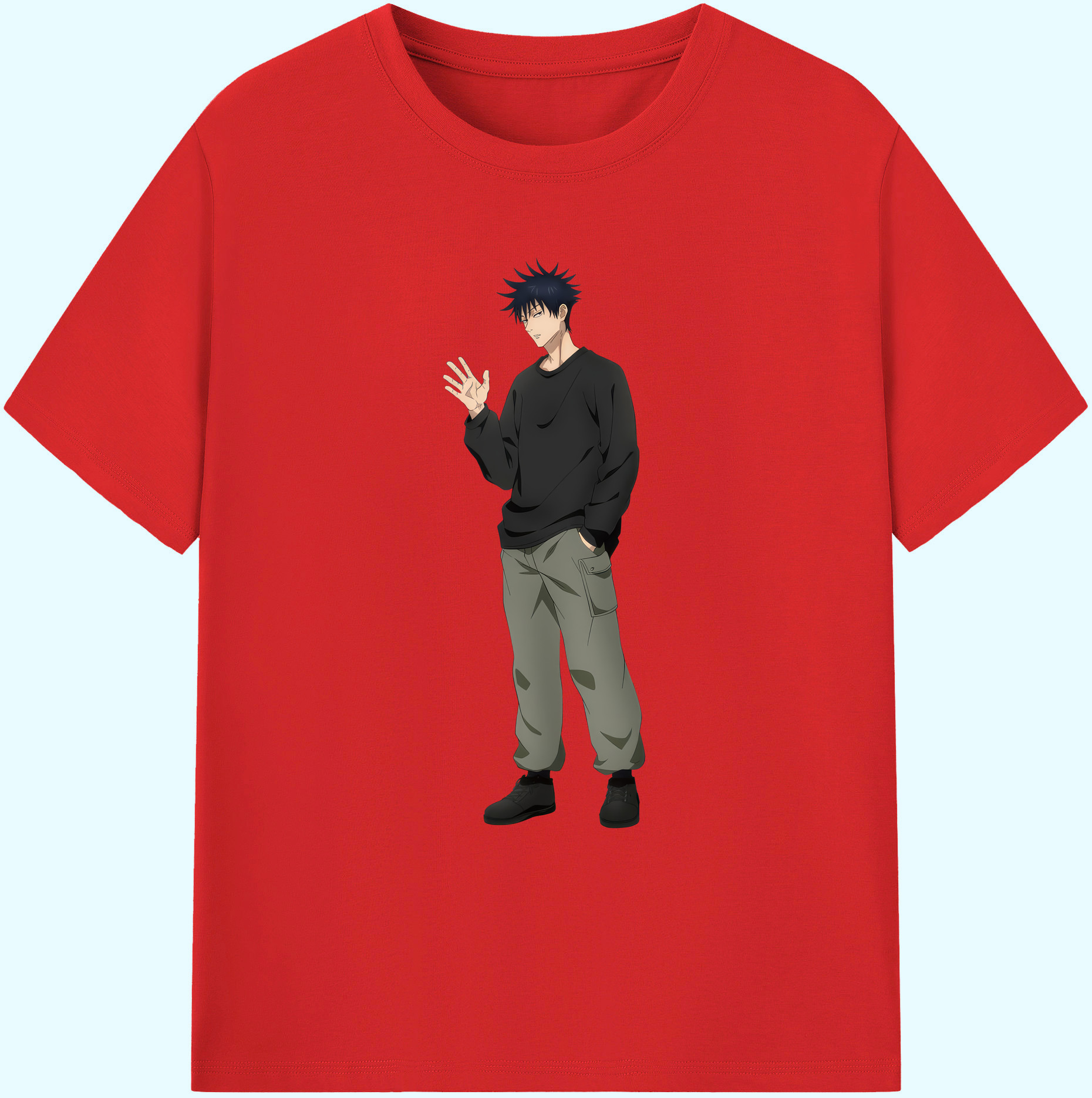 （画像用） 呪術廻戦 Jujutsu Kaisen 綿100％ メンズ半袖Tシャツ｜肌触りやわらか＆通気性