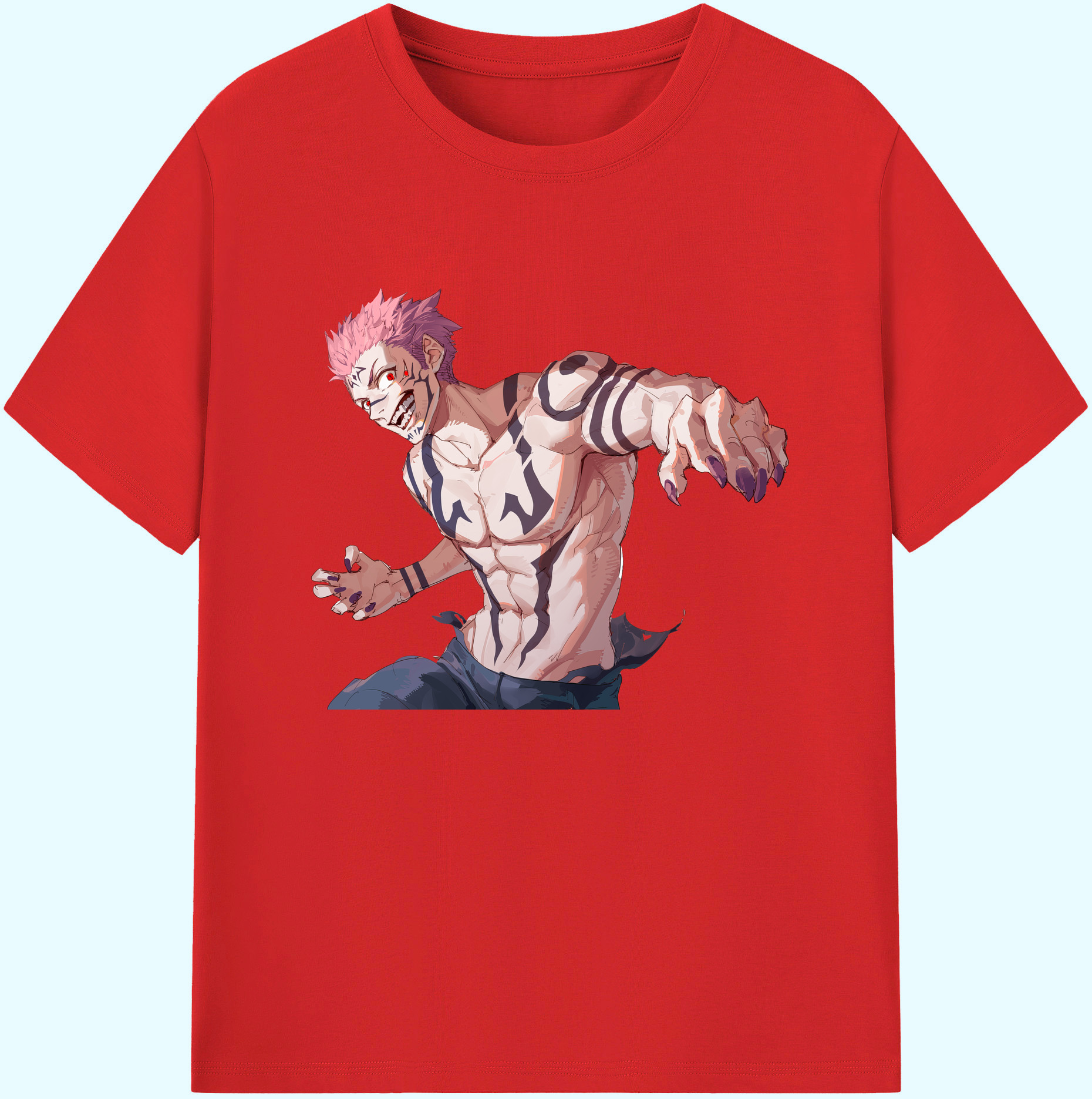 （画像用） 呪術廻戦 Jujutsu Kaisen 綿100％ メンズ半袖Tシャツ｜肌触りやわらか＆通気性