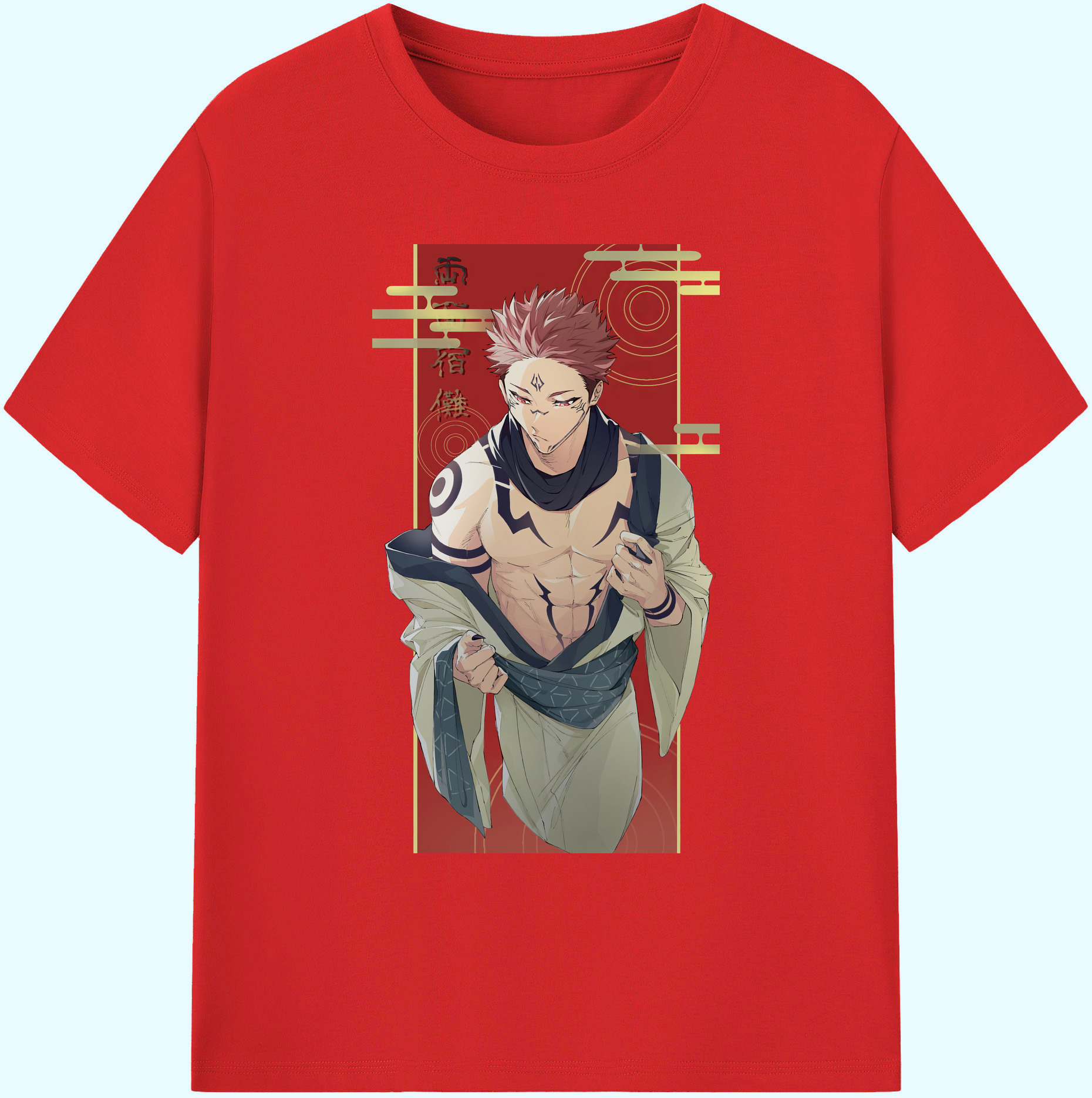 （画像用） 呪術廻戦 Jujutsu Kaisen 綿100％ メンズ半袖Tシャツ｜肌触りやわらか＆通気性