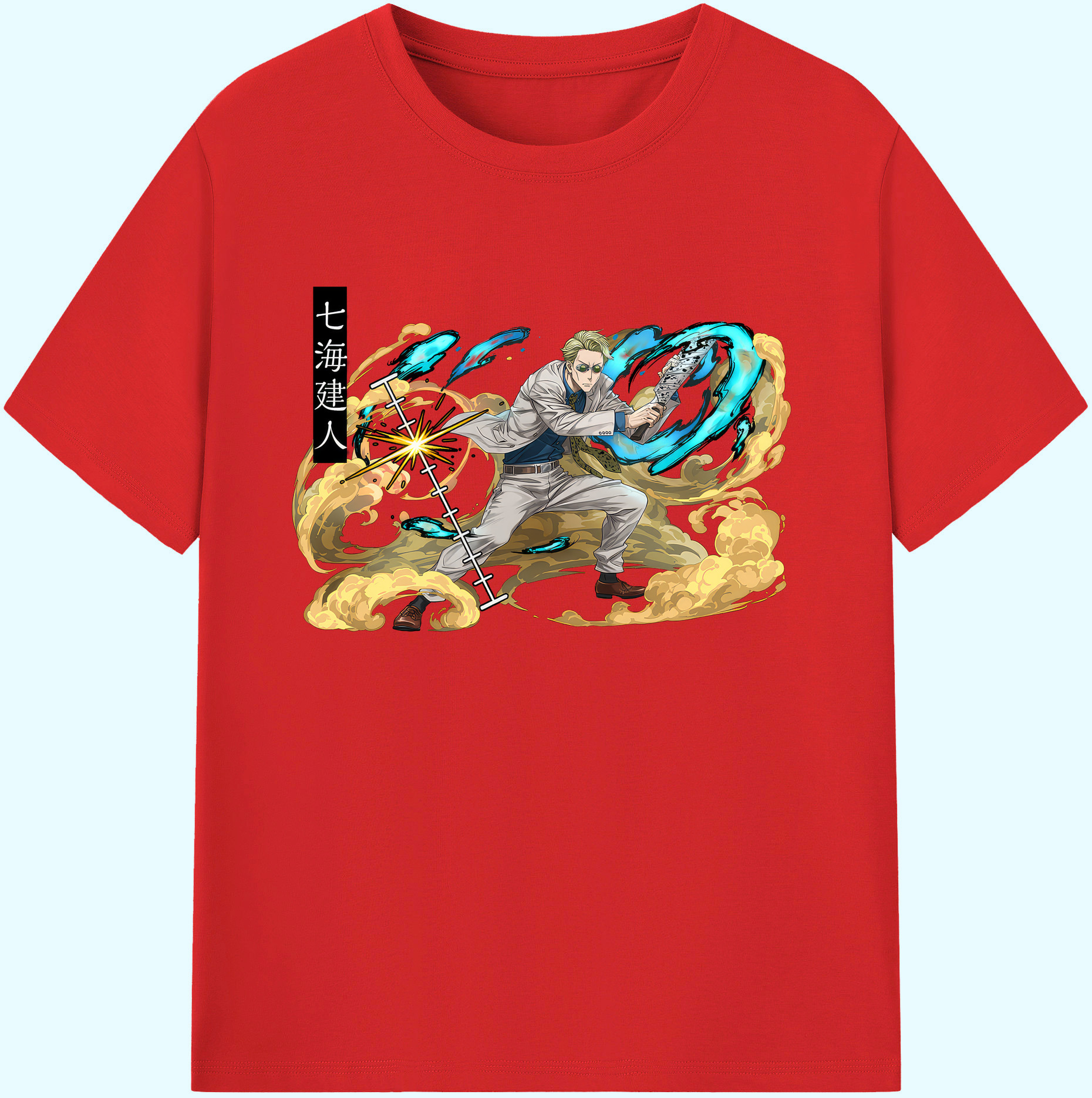 （画像用） 呪術廻戦 Jujutsu Kaisen 綿100％ メンズ半袖Tシャツ｜肌触りやわらか＆通気性