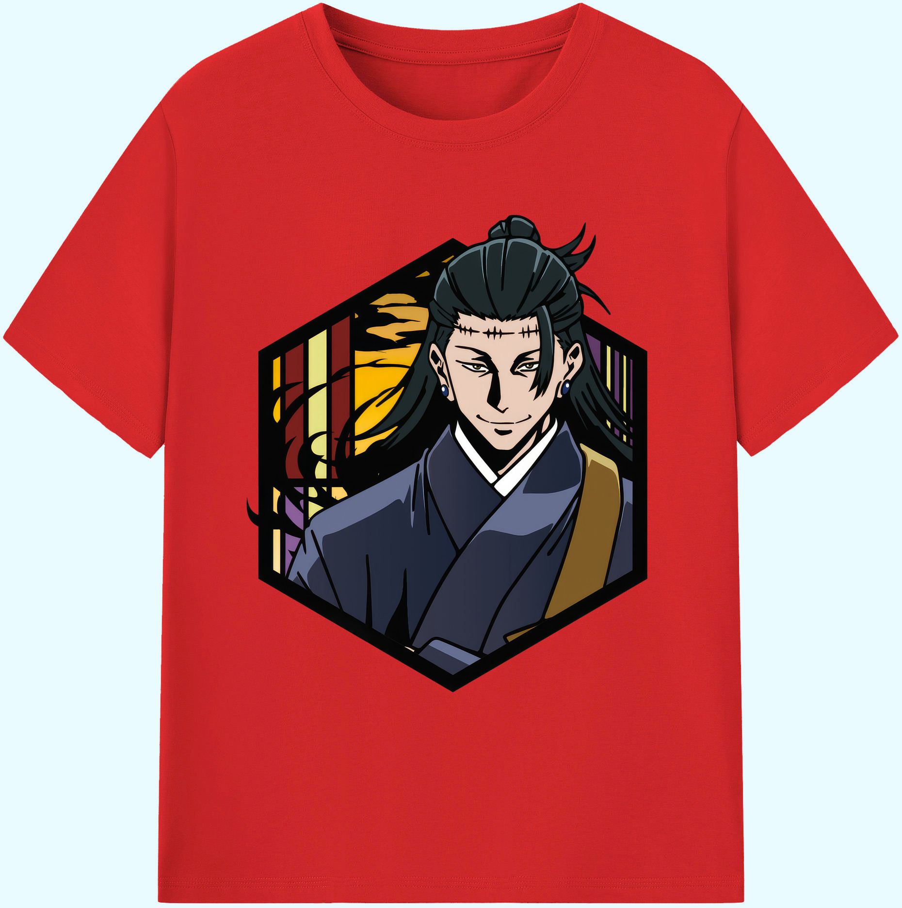 （画像用） 呪術廻戦 Jujutsu Kaisen 綿100％ メンズ半袖Tシャツ｜肌触りやわらか＆通気性