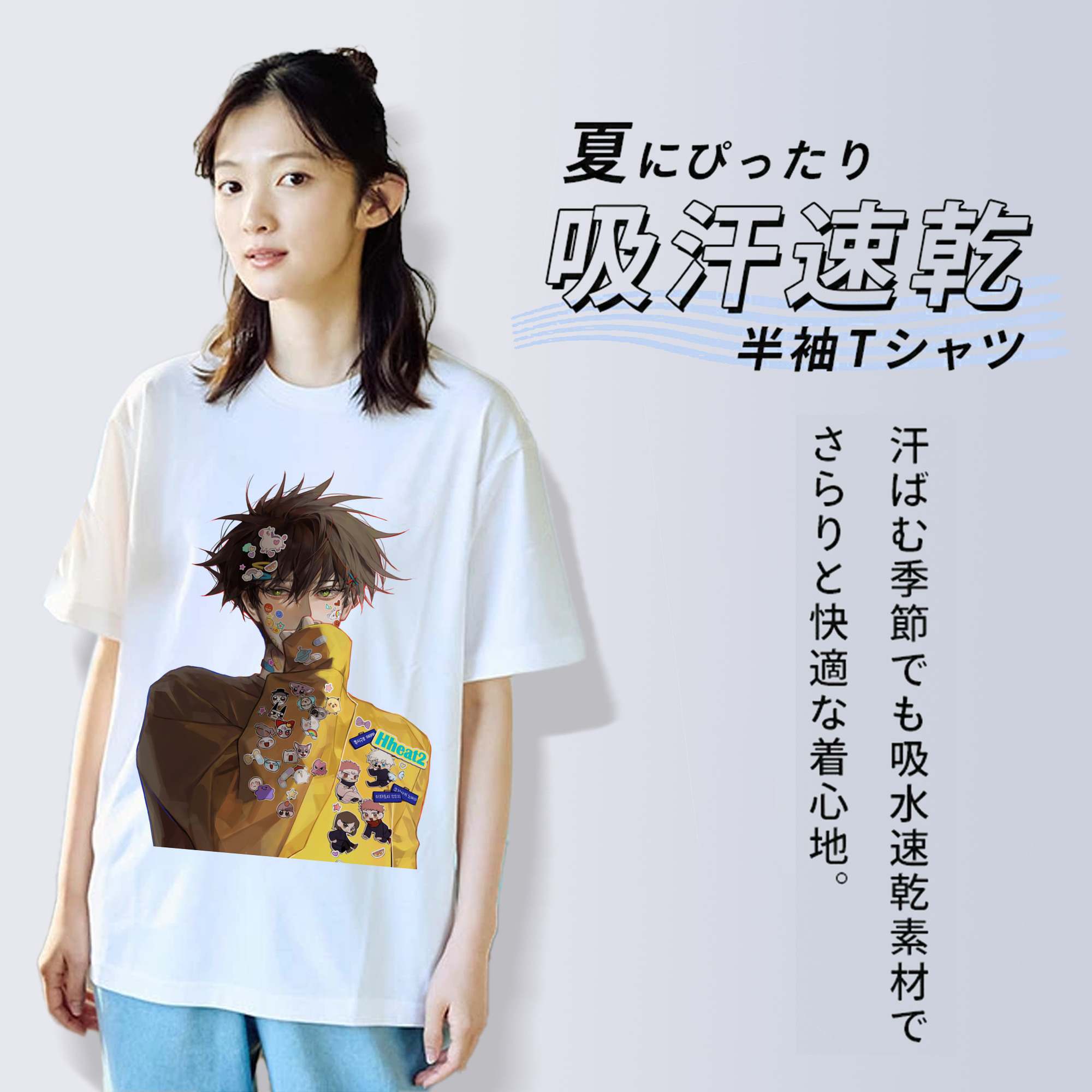 呪術廻戦 Jujutsu Kaisen レディースカジュアルプリントTシャツ（綿100％）