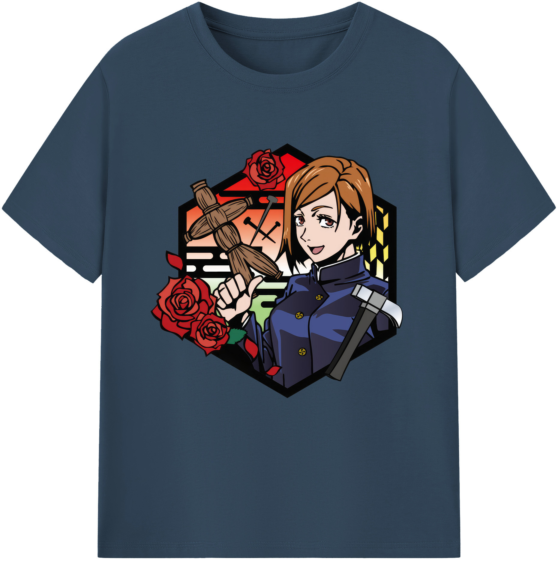 （画像用） 呪術廻戦 Jujutsu Kaisen レディースカジュアルプリントTシャツ（綿100％）