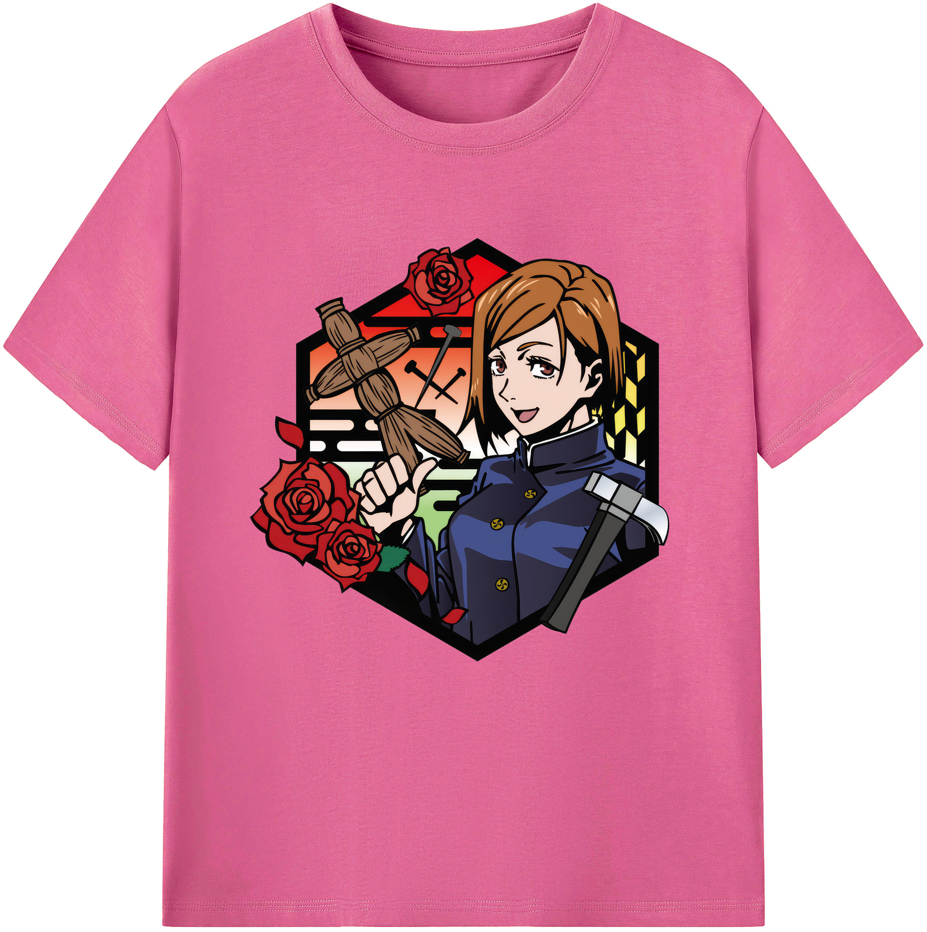 （画像用） 呪術廻戦 Jujutsu Kaisen レディースカジュアルプリントTシャツ（綿100％）