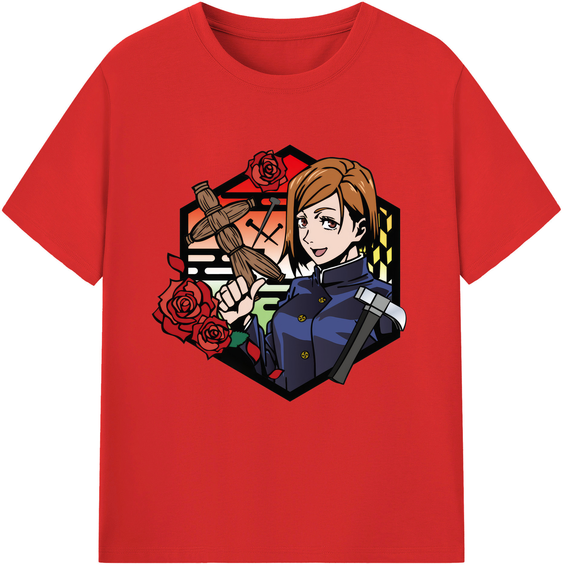 （画像用） 呪術廻戦 Jujutsu Kaisen レディースカジュアルプリントTシャツ（綿100％）