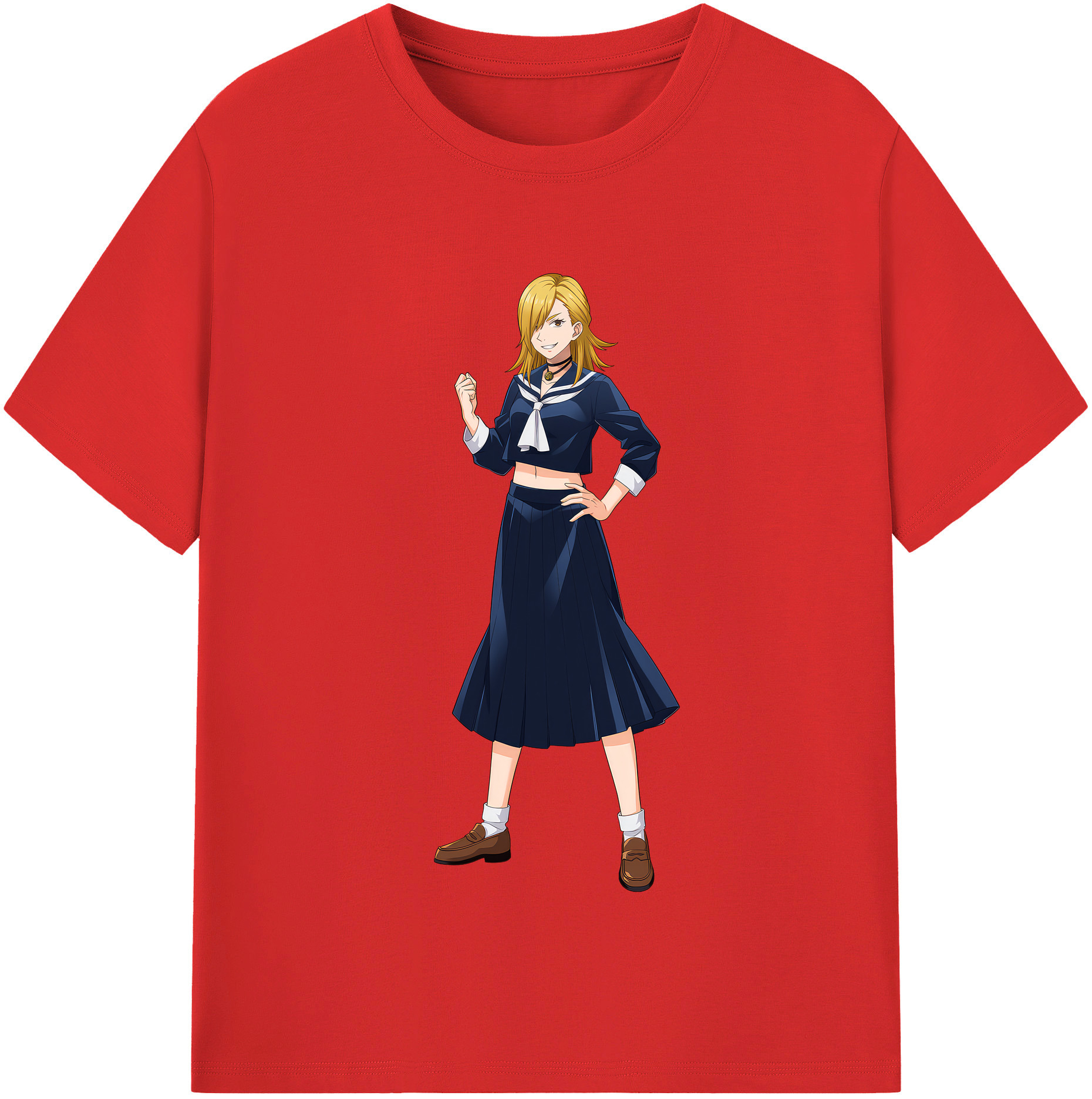 （画像用） 呪術廻戦 Jujutsu Kaisen レディースカジュアルプリントTシャツ（綿100％）