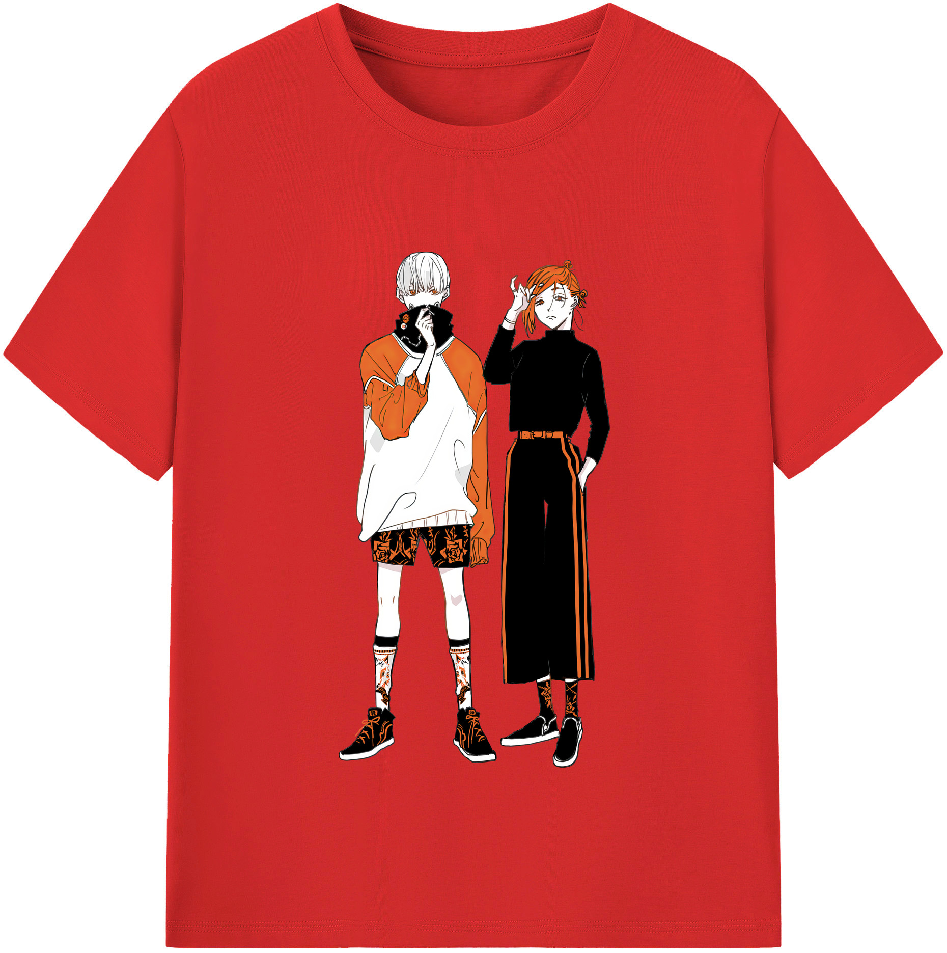 （画像用） 呪術廻戦 Jujutsu Kaisen レディースカジュアルプリントTシャツ（綿100％）
